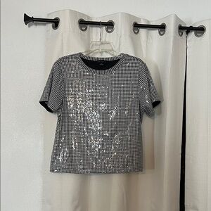 Sanctuary Houndstooth Sequin Top